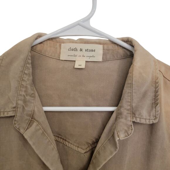 Cloth & Stone Long Sleeve Button Down Shirt Faded Ombre Distressed Medium Beachy - Picture 3 of 13